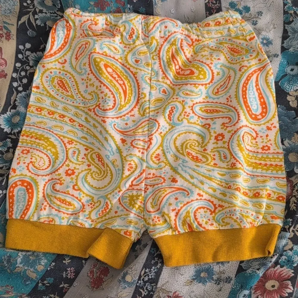 Hanes girls 70s vintage Paisley print pajama set size 4‎ NWT